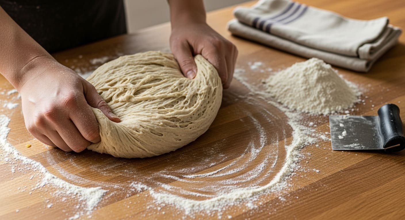 Fermento natural levain ativo em pote de vidro para fazer pão de fermentação natural