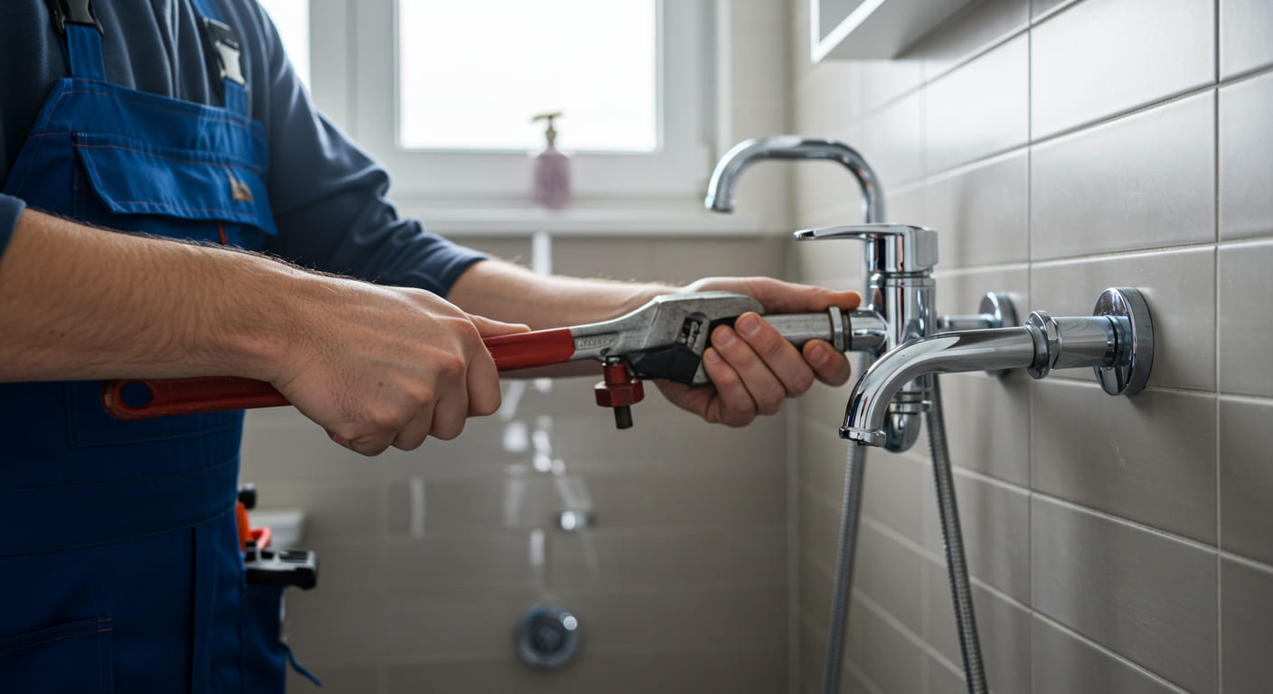 Encanador em Ribeirão Preto consertando Vazamento de água em parede residencial mostrando manchas de umidade
